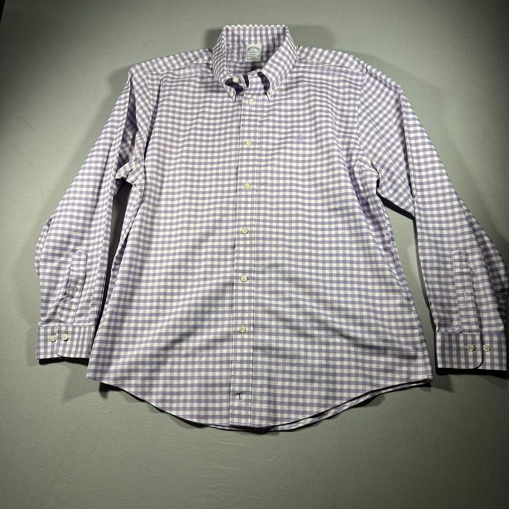 Mens Brooks Brothers 1818 Regent XL Purple Oxford Sheep Logo‎ Dress Shirt